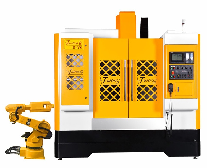 线轨机D-V8（三菱系统）—CNC850三轴线轨机(高速高精密零件立式加工中心机） （带油雾得理器） 主轴转速达18000转 ，带机械手